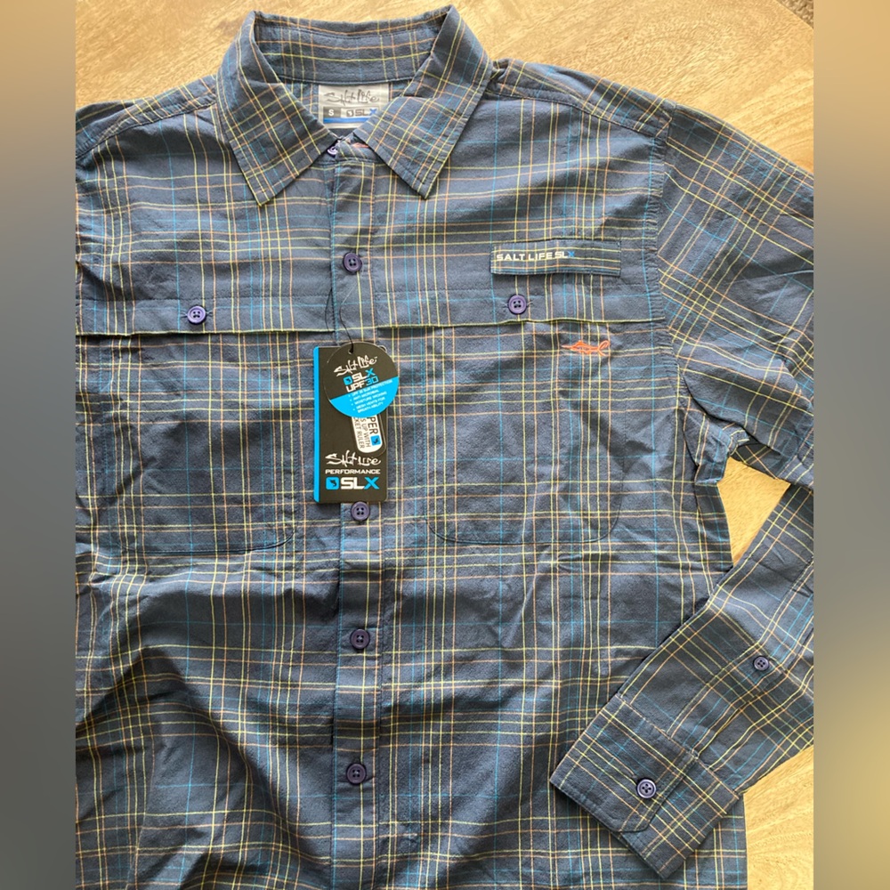 New Salt life Mens casual long sleeve button down